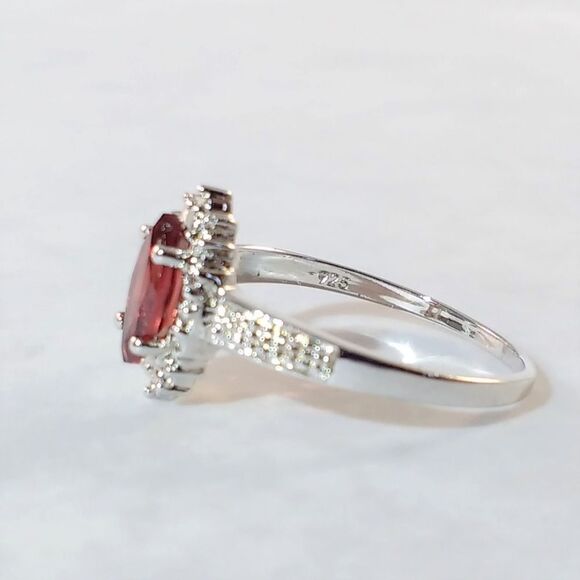 Garnet Marquise Ring Sterling Silver Size 7 - Picture 5 of 8